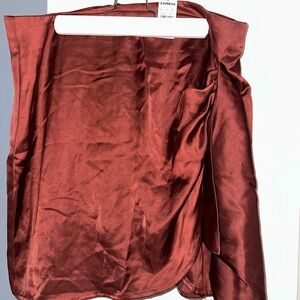 Express Satin Scarf in Deep Rust